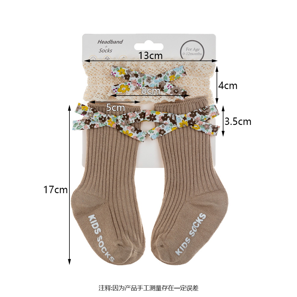 3 قطعة القوس زهرة طباعة الطفل  - مراجعة Unisex Baby Socks Non Slip وسعره